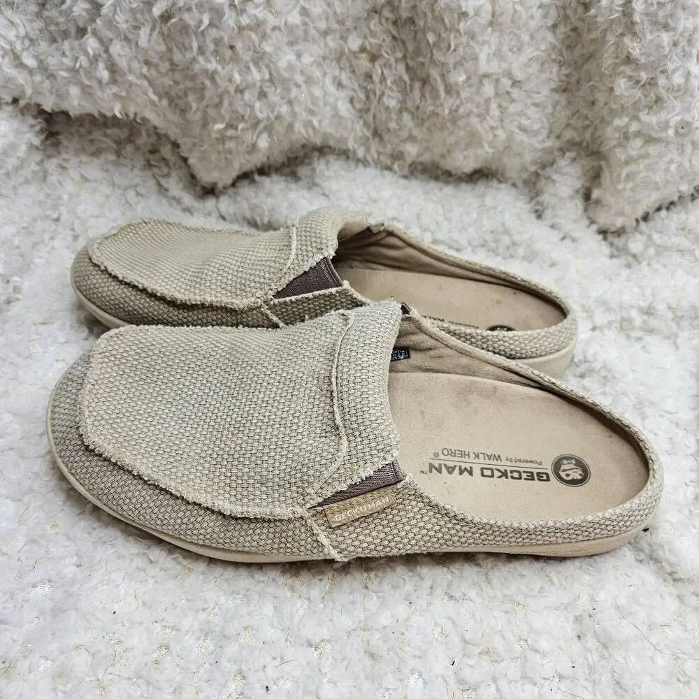 Gecko Man‎ Walk Hero Canvas Slide Slip-on Shoes Mens sz 9.5